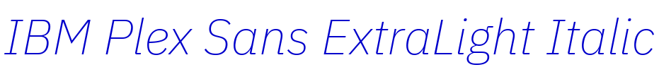 IBM Plex Sans ExtraLight Italic 字体